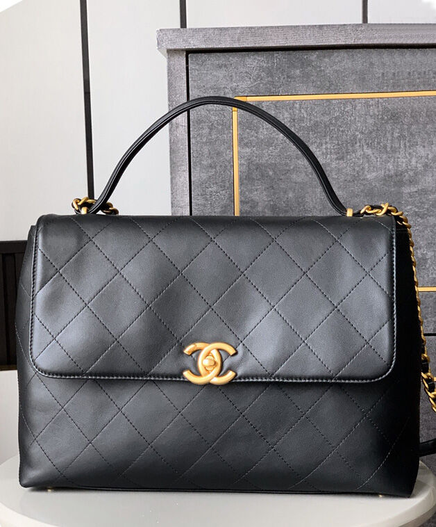 Chanel Maxi Flap Bag With Top Handle AS5543 Black